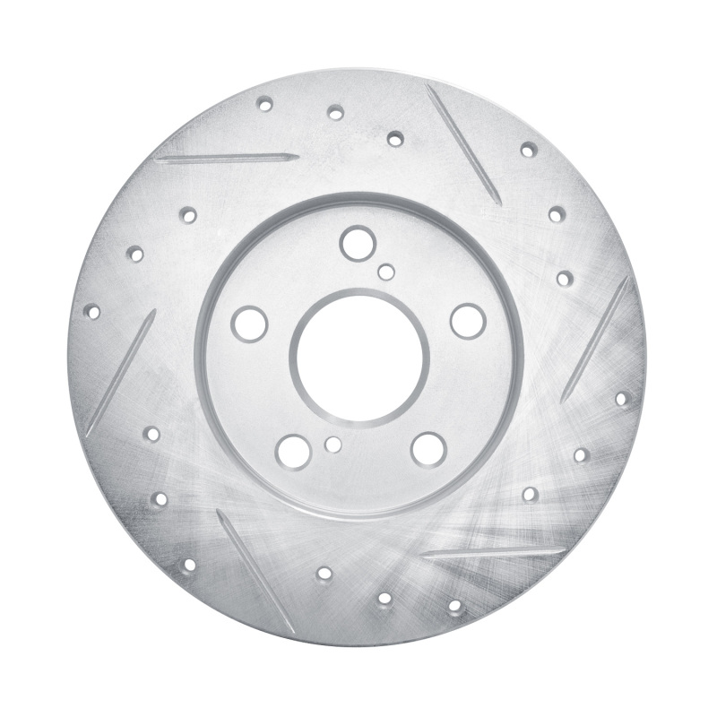 Pontiac Vibe Brake Rotor (1) - Rear Left - R1 Concepts - Drilled & Slotted - Silver - `08-`18